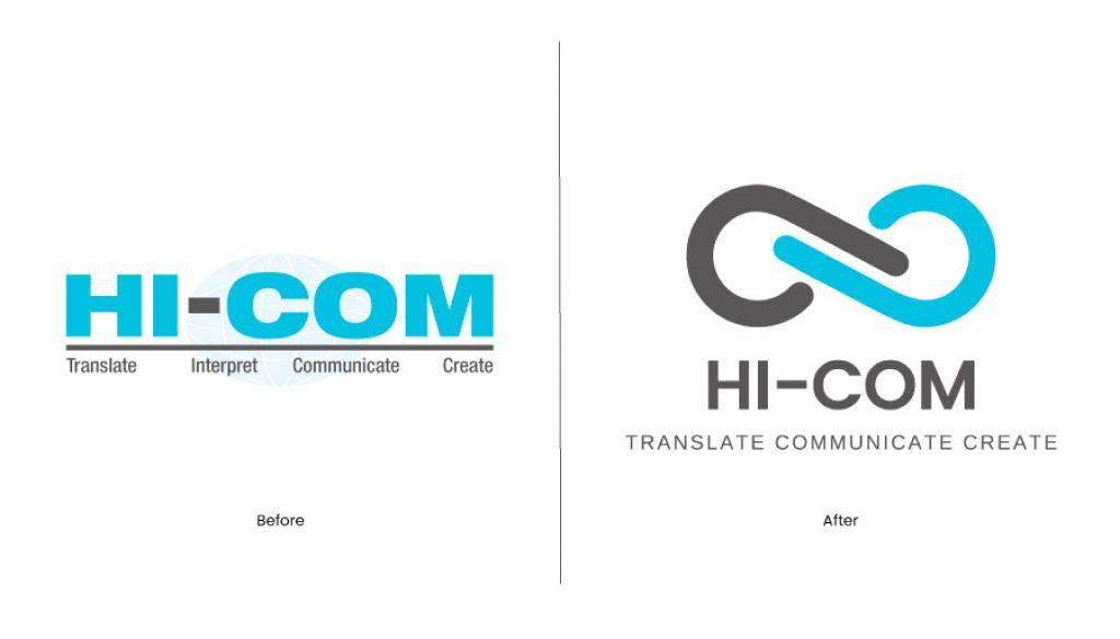 Hicom logo before and after