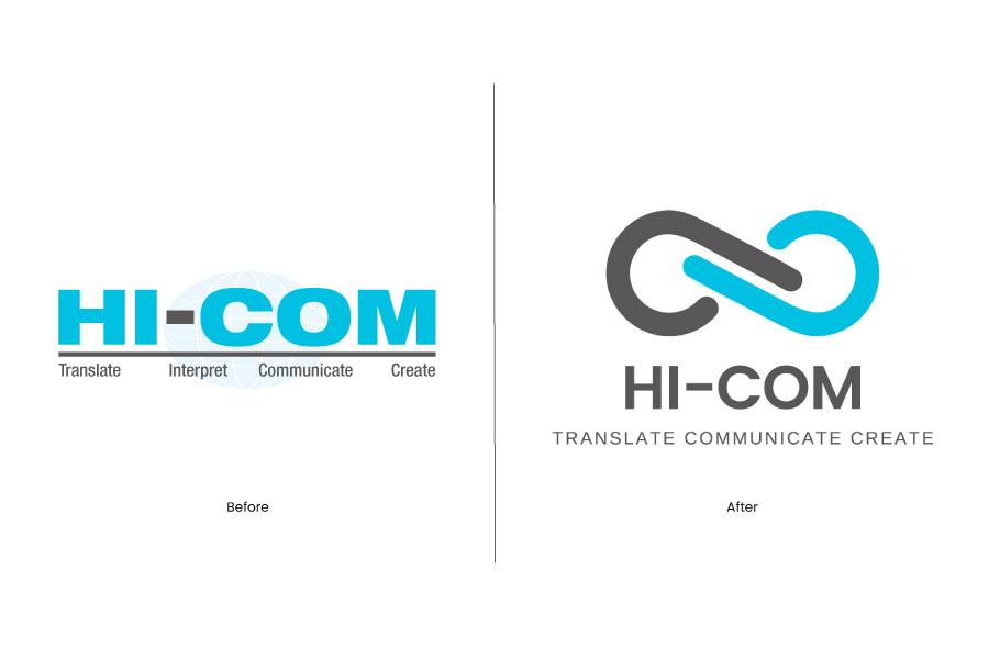 Hicom logo before and after