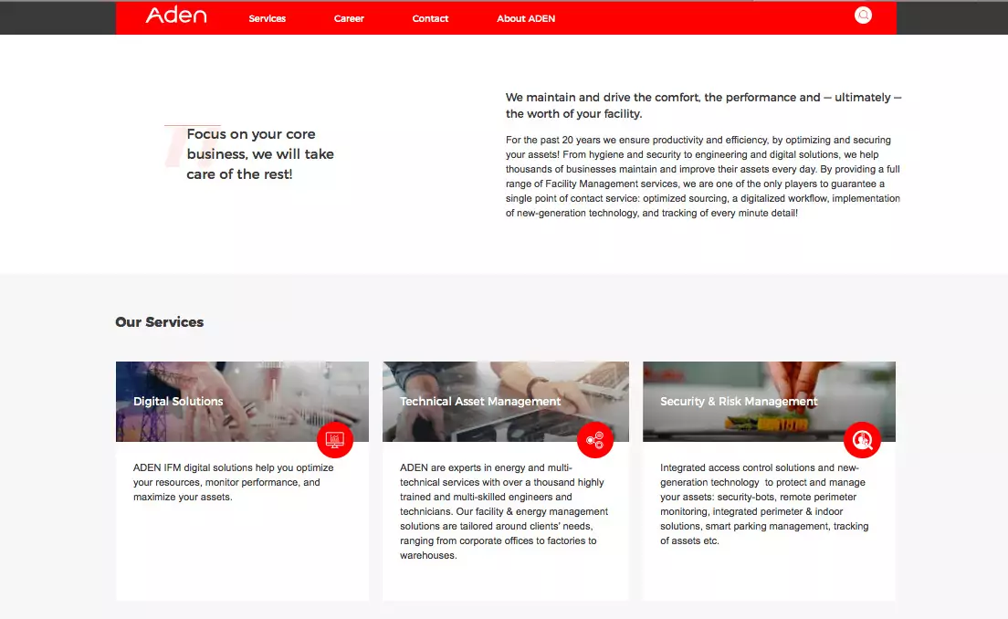 website writing for ADEN